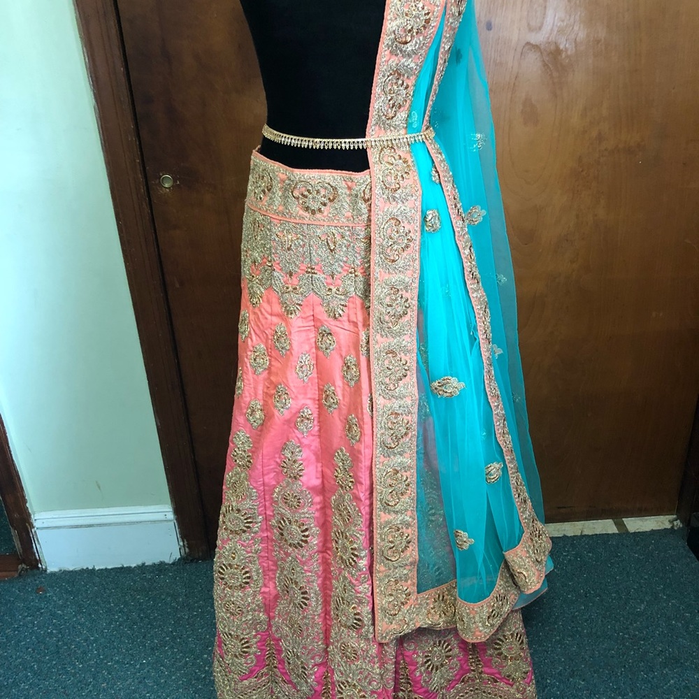 Peach ombré lehenga